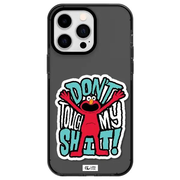 a cartoon character with arms up Apple iPhone 15 Pro Max impact Smoke Black Case