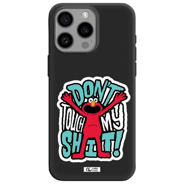 a cartoon character with arms up Apple Iphone 15 Pro max Silicone black Case