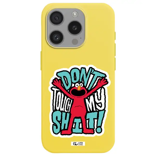 A Cartoon Character With Arms Up Apple Iphone 15 Pro Silicone Canary Yellow Case