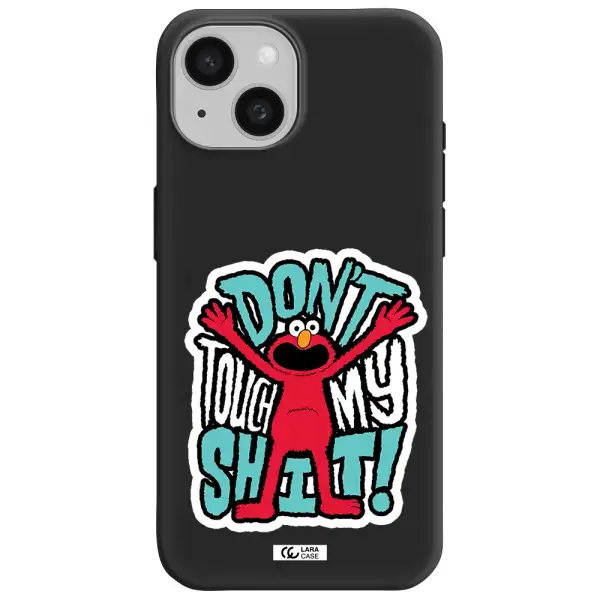 a cartoon character with arms up Apple iPhone 15 Silicone black Case