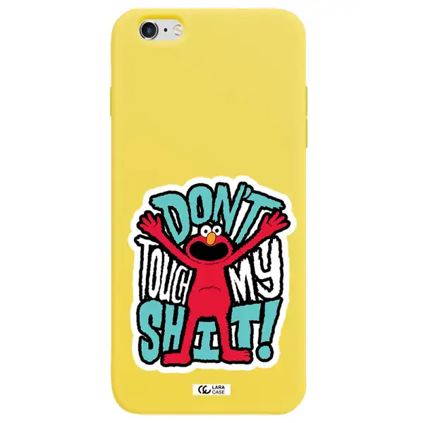 a cartoon character with arms up Apple iPhone 6 plus Silicone canary yellow Case