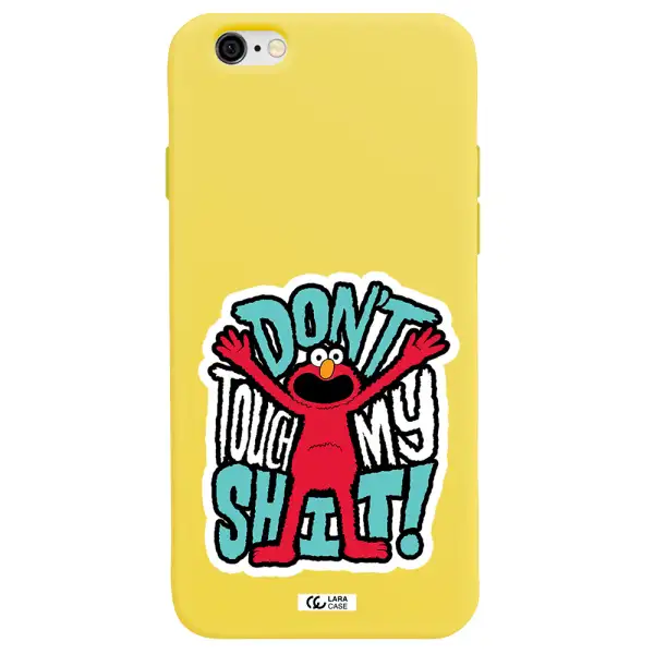 a cartoon character with arms up Apple iPhone 6 Silicone canary yellow Case