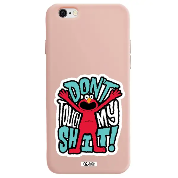 a cartoon character with arms up Apple iPhone 6 Silicone pastel pink Case