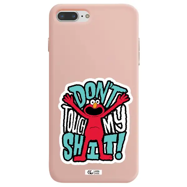 a cartoon character with arms up Apple iPhone 7 plus Silicone pastel pink Case
