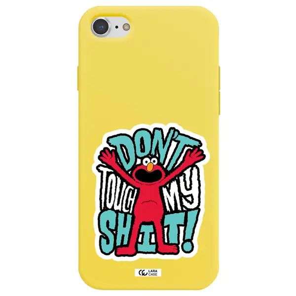 a cartoon character with arms up Apple iPhone 7 Silicone canary yellow Case