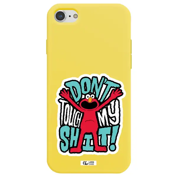 a cartoon character with arms up Apple iPhone 8 Silicone canary yellow Case