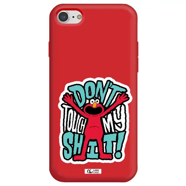 a cartoon character with arms up Apple iPhone 8 Silicone Imperial Red Case