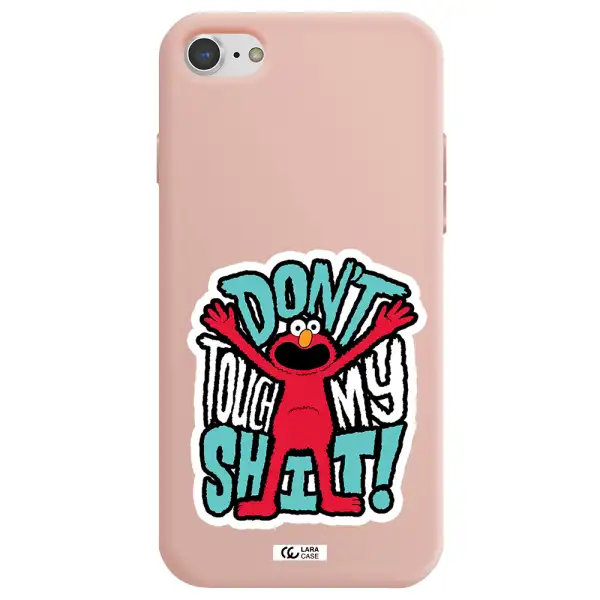 a cartoon character with arms up Apple iPhone 8 Silicone pastel pink Case