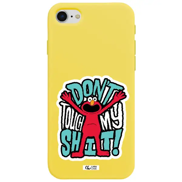 a cartoon character with arms up Apple iPhone se 2020 Silicone canary yellow Case