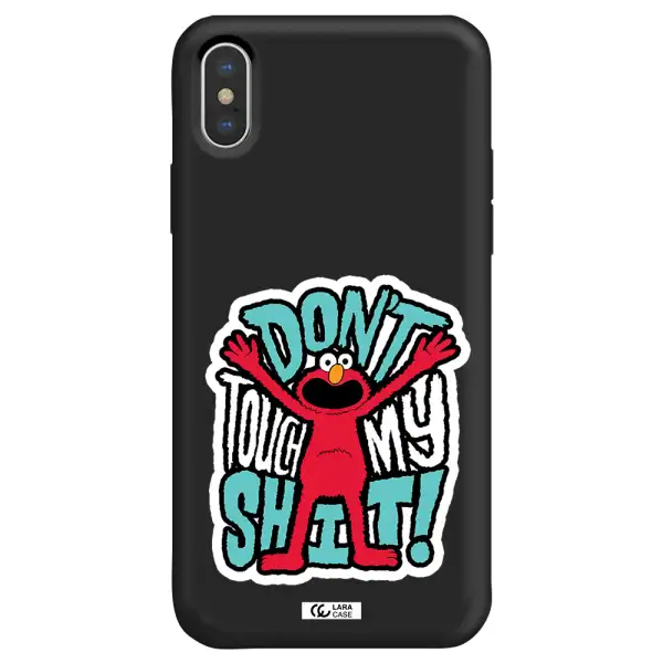 a cartoon character with arms up Apple iPhone X Silicone black Case