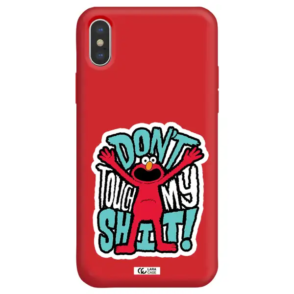 a cartoon character with arms up Apple iPhone X Silicone Imperial Red Case