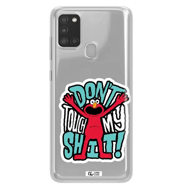 A Cartoon Character With Arms Up Samsung A21S Clear Tpu Case