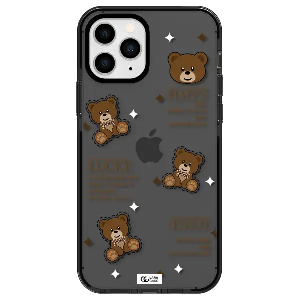 a collection of teddy bears Apple iPhone 11 pro max impact Smoke Black Case