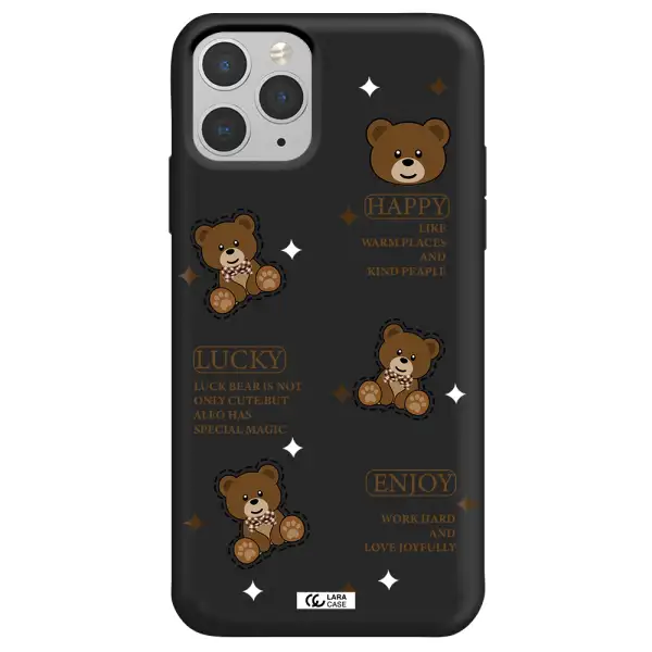 a collection of teddy bears Apple iPhone 11 pro max Silicone black Case