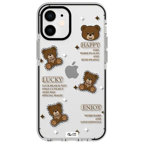 a collection of teddy bears Apple iPhone 12 mini impact black border Case