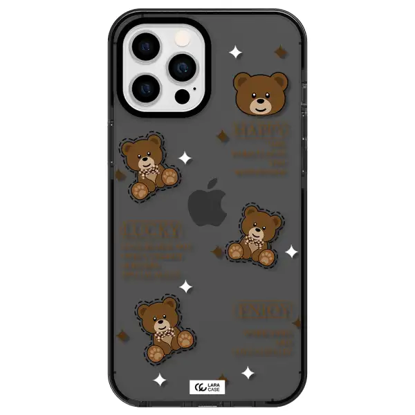 a collection of teddy bears Apple iPhone 12 pro max impact Smoke Black Case