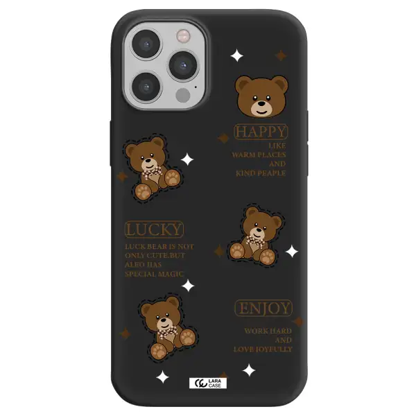 a collection of teddy bears Apple iPhone 12 pro Silicone black Case