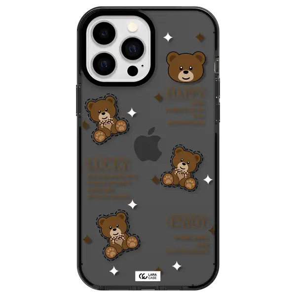 a collection of teddy bears Apple iPhone 13 Pro Max impact Smoke Black Case