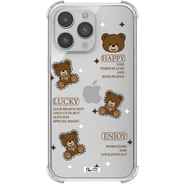 a collection of teddy bears Apple iPhone 14 pro Clear PC Case