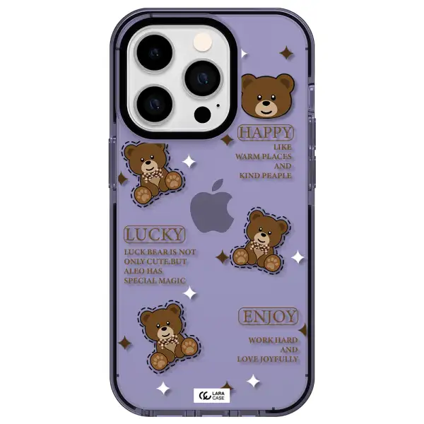 a collection of teddy bears Apple iPhone 14 pro impact Lilac Case
