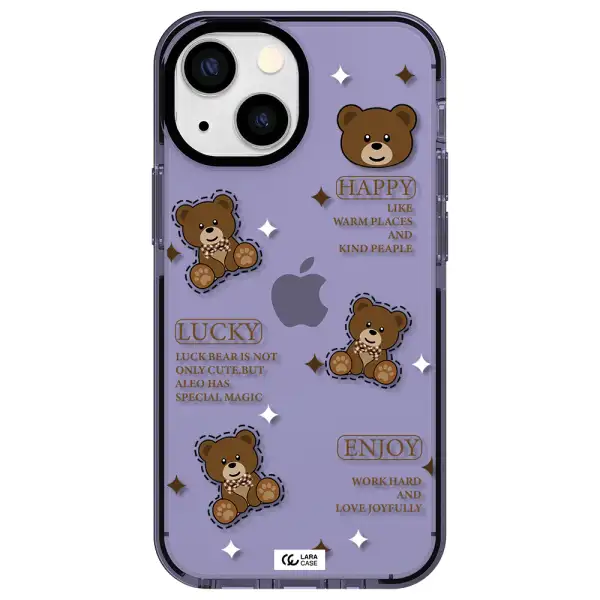 a collection of teddy bears Apple iPhone 15 Plus impact Lilac Case
