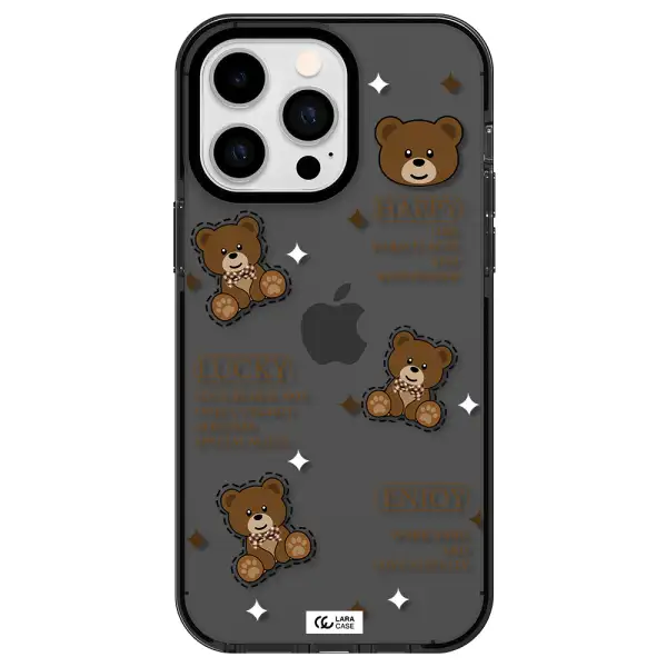 a collection of teddy bears Apple iPhone 15 Pro Max impact Smoke Black Case