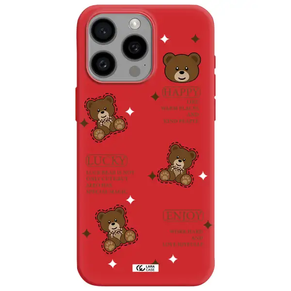 A Collection Of Teddy Bears Apple Iphone 15 Pro Max Silicone Imperial Red Case