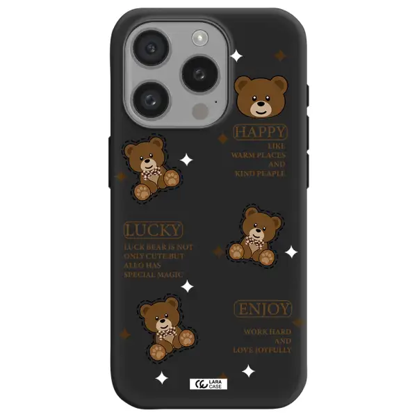 A Collection Of Teddy Bears Apple Iphone 15 Pro Silicone Black Case
