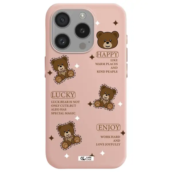 A Collection Of Teddy Bears Apple Iphone 15 Pro Silicone Pastel Pink Case