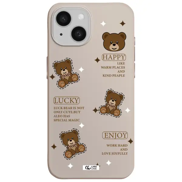 a collection of teddy bears Apple iPhone 15 Silicone Stone Case