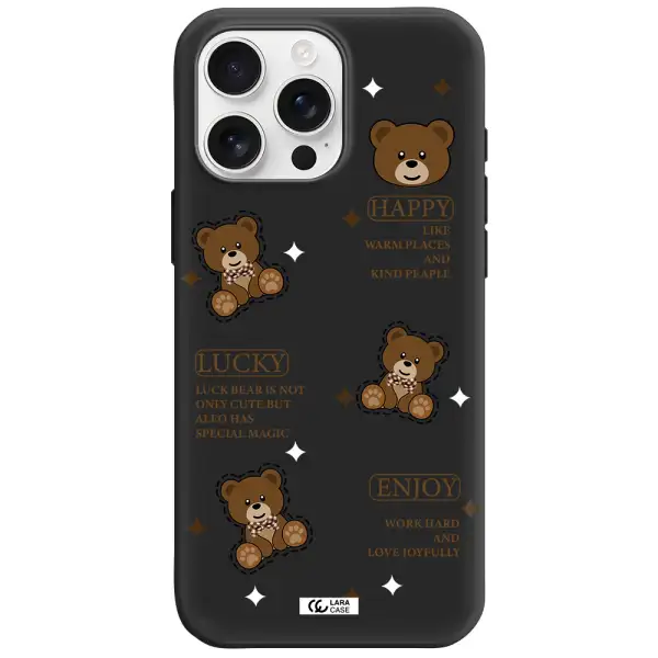 A Collection Of Teddy Bears Apple Iphone 16 Pro Max Silicone Black Case