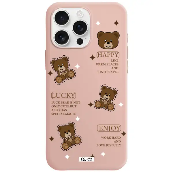 A Collection Of Teddy Bears Apple Iphone 16 Pro Max Silicone Pastel Pink Case