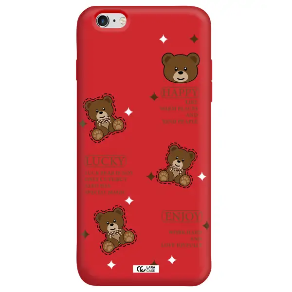 a collection of teddy bears Apple iPhone 6 s plus Silicone Imperial Red Case