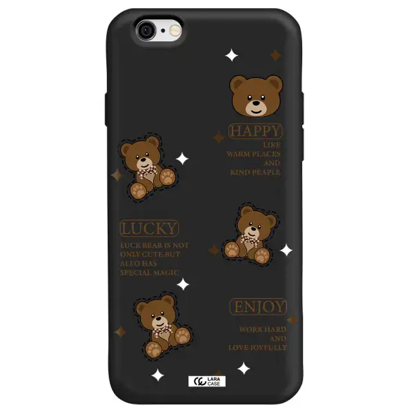 a collection of teddy bears Apple iPhone 6 Silicone black Case