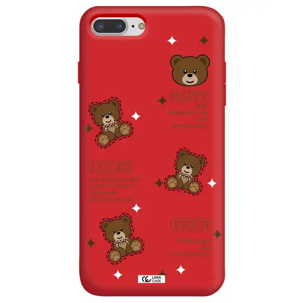 a collection of teddy bears Apple iPhone 7 plus Silicone Imperial Red Case
