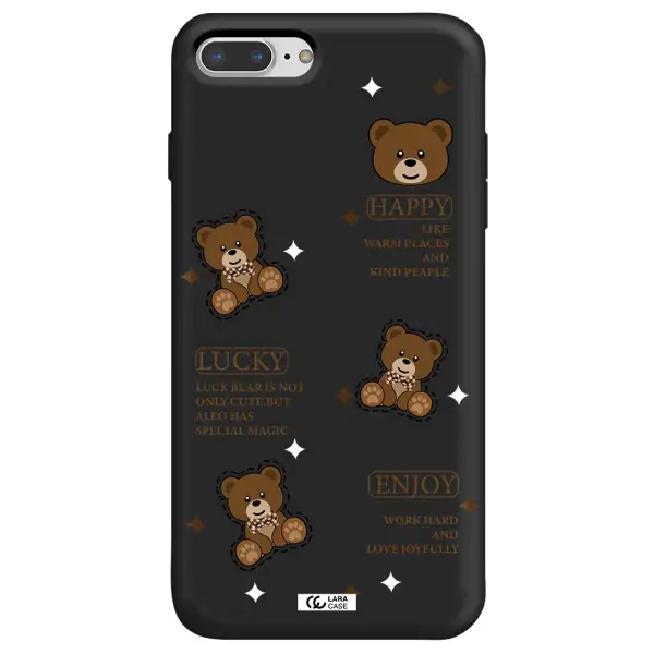 a collection of teddy bears Apple iPhone 8 plus Silicone black Case