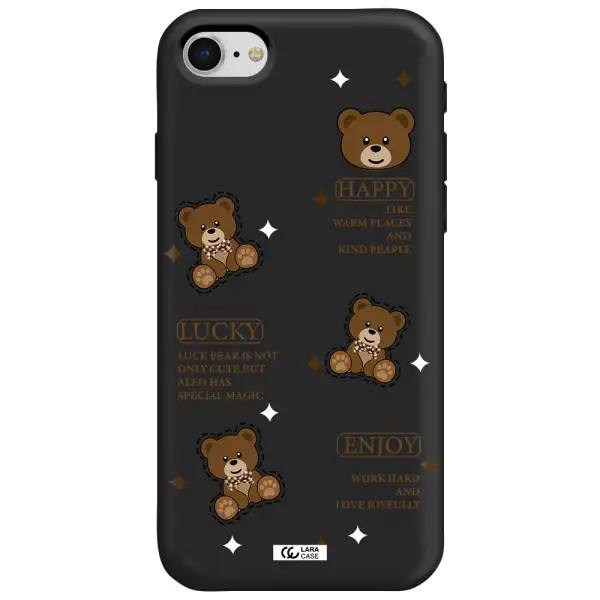a collection of teddy bears Apple iPhone se 2020 Silicone black Case