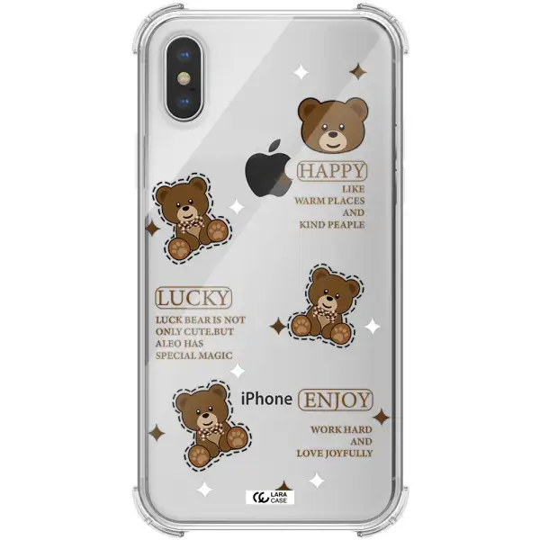 a collection of teddy bears Apple iPhone X Clear PC Case