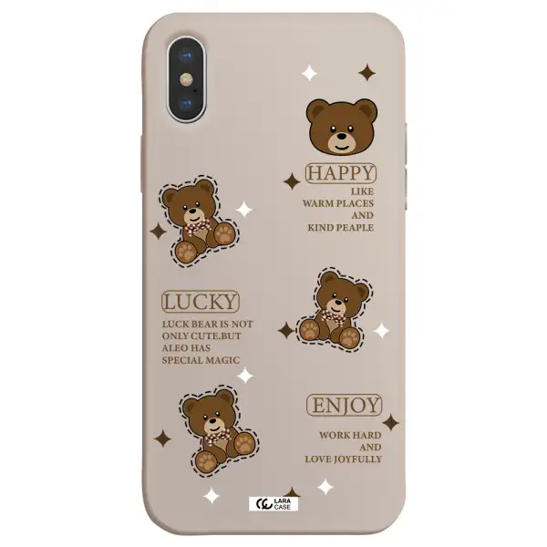 a collection of teddy bears Apple iPhone XS Silicone Stone Case