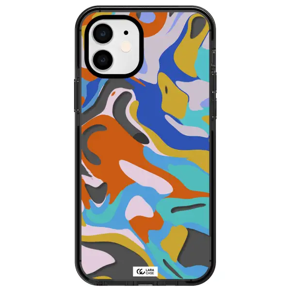 a colorful background with different colors Apple iPhone 11 impact Smoke Black Case