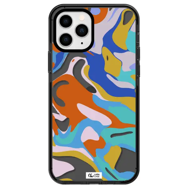 a colorful background with different colors Apple iPhone 11 pro max impact Smoke Black Case