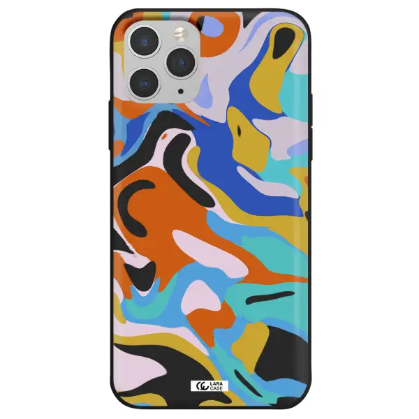 a colorful background with different colors Apple iPhone 11 pro max Silicone black Case