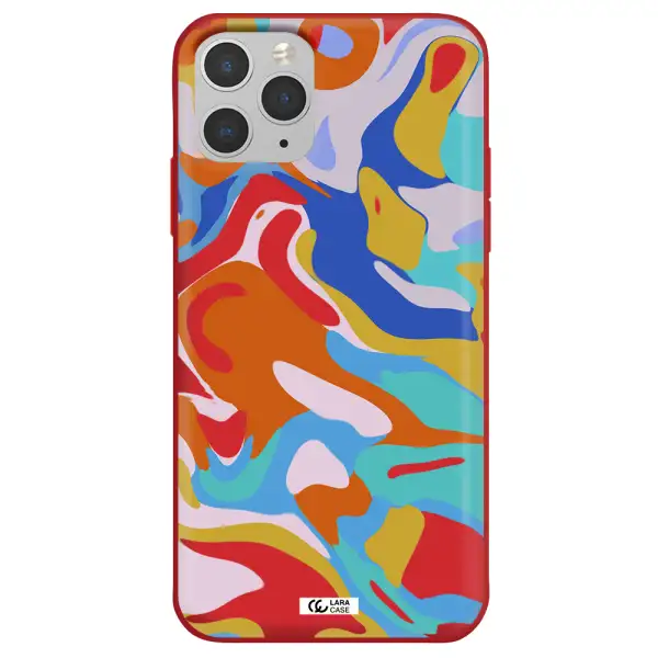 a colorful background with different colors Apple iPhone 11 pro Silicone Imperial Red Case