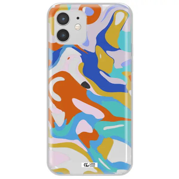 A Colorful Background With Different Colors Apple Iphone 12 Mini Clear Tpu Case