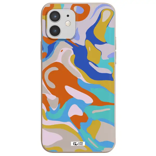 a colorful background with different colors Apple iPhone 12 mini Silicone Stone Case