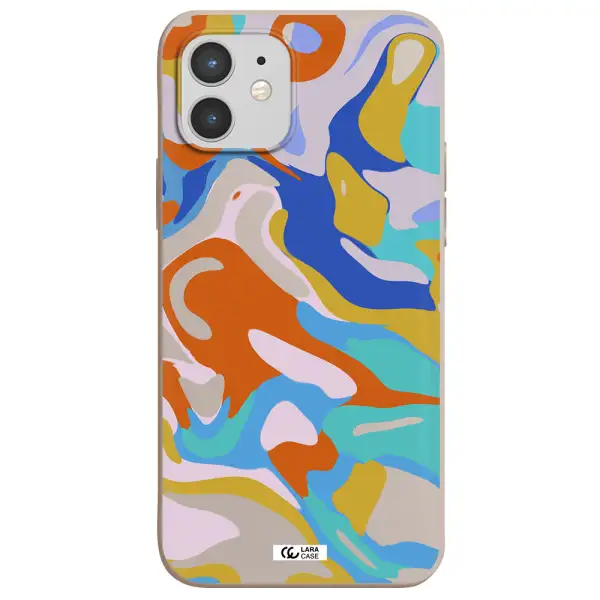 a colorful background with different colors Apple iPhone 12 Silicone Stone Case