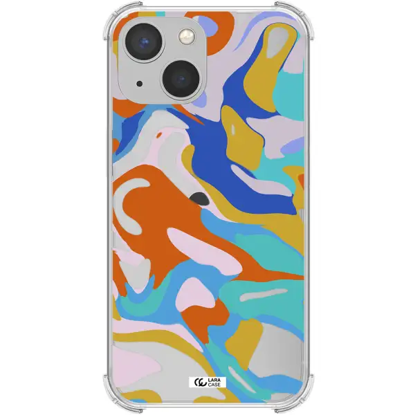a colorful background with different colors Apple iPhone 13 Clear PC Case