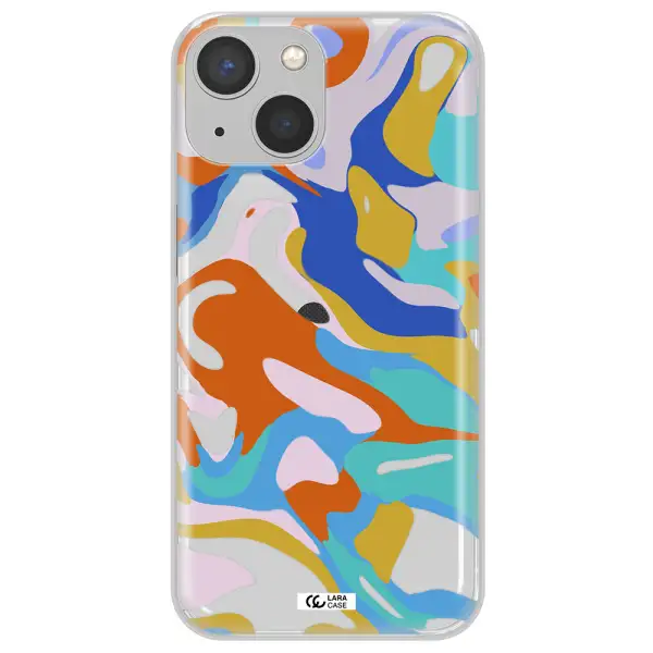 A Colorful Background With Different Colors Apple Iphone 13 Clear Tpu Case