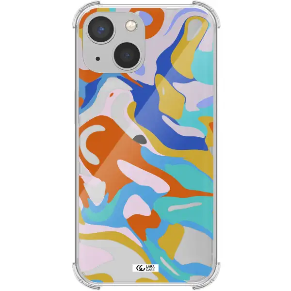a colorful background with different colors Apple iPhone 13 mini Clear PC Case