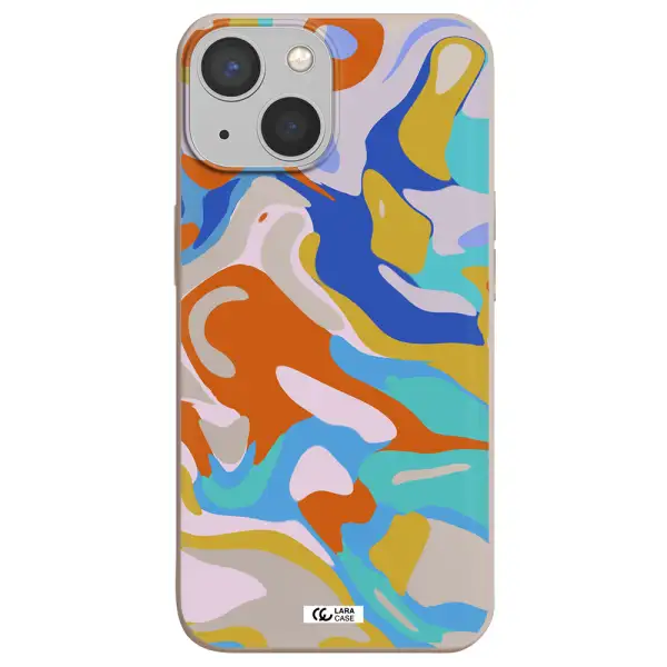 a colorful background with different colors Apple iPhone 13 mini Silicone Stone Case